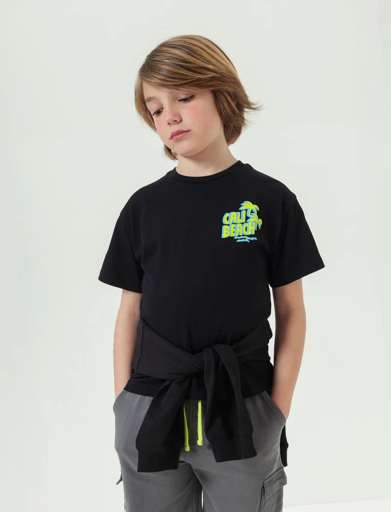 T-shirt in cotone da bambino - Nero