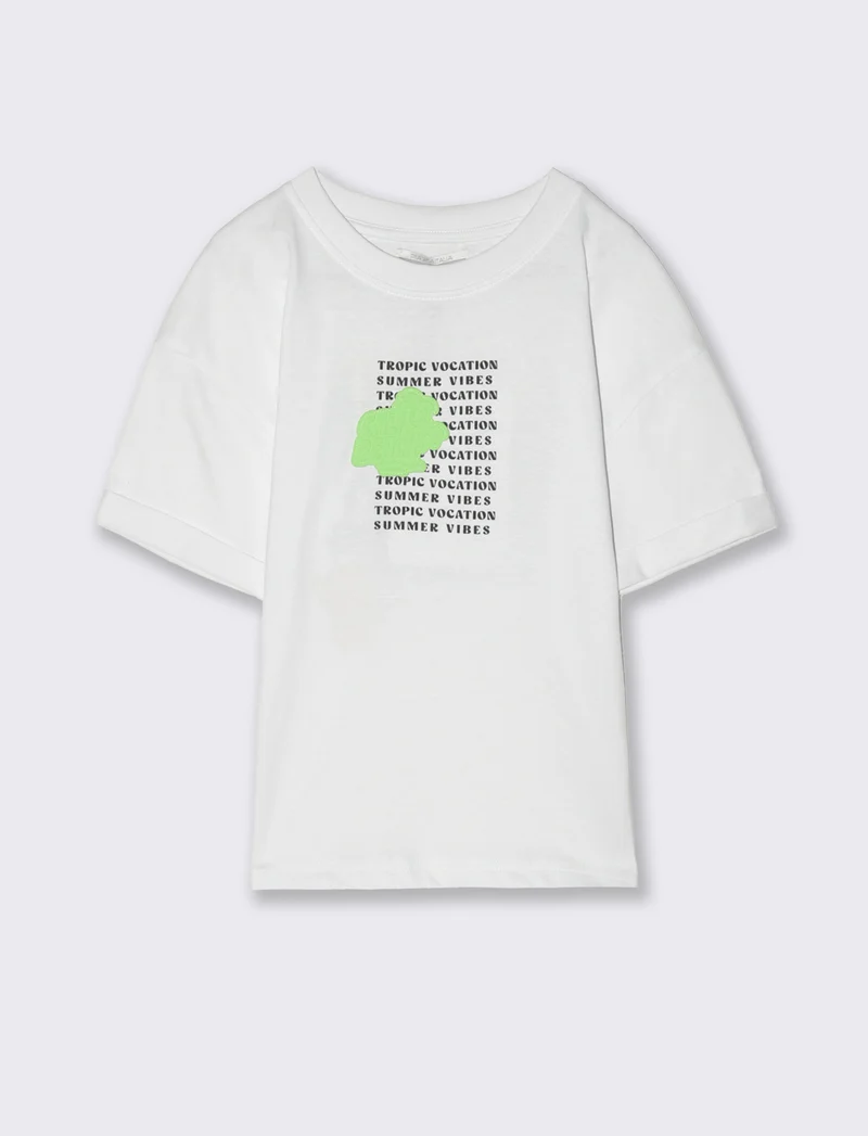 T-shirt patch gommati da bambino - Bianco