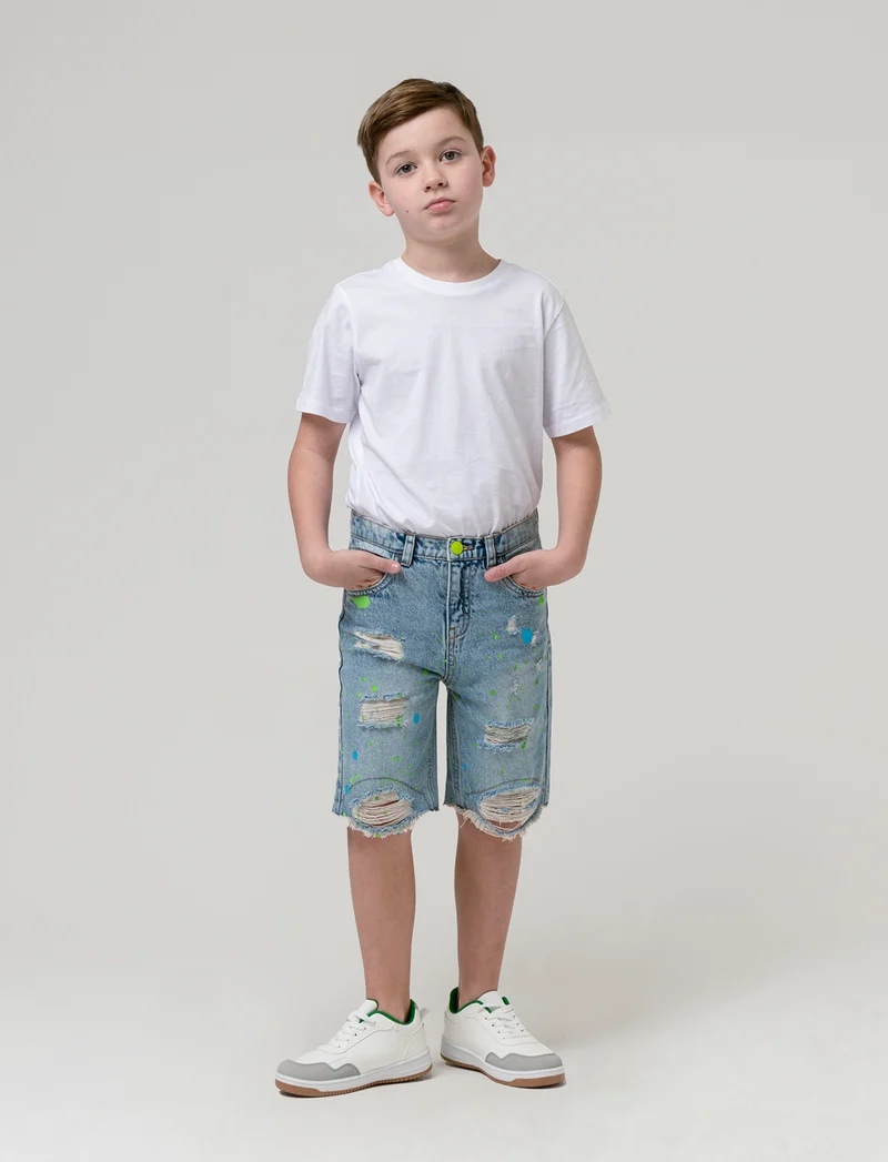 Bermuda denim colorato da bambino - Denim