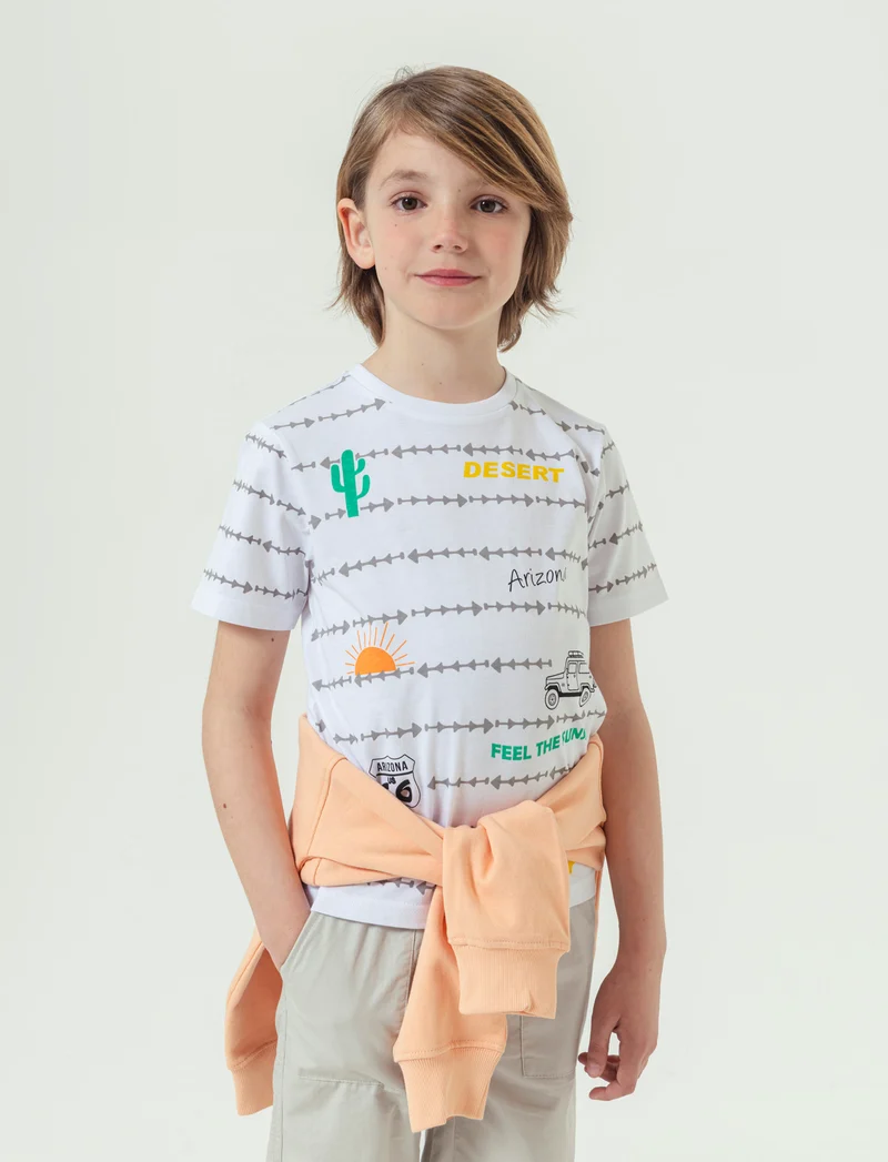 T-shirt stampata da bambino - Bianco