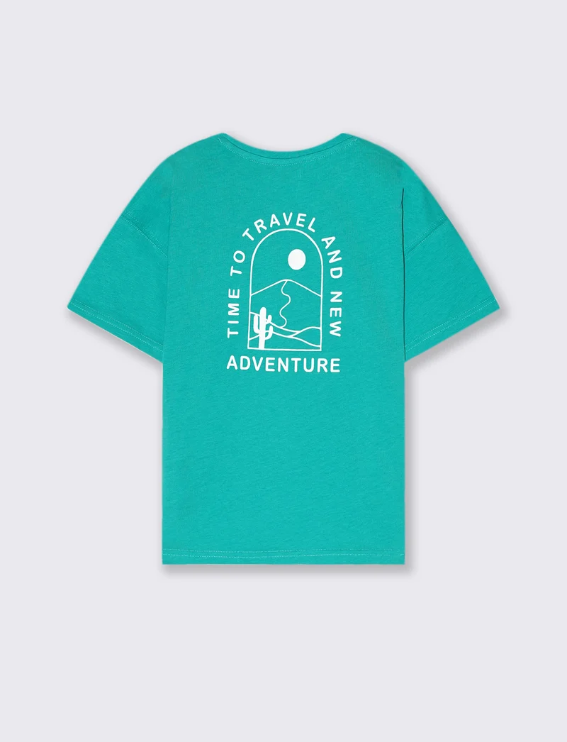 T-shirt over size da bambino - Verde