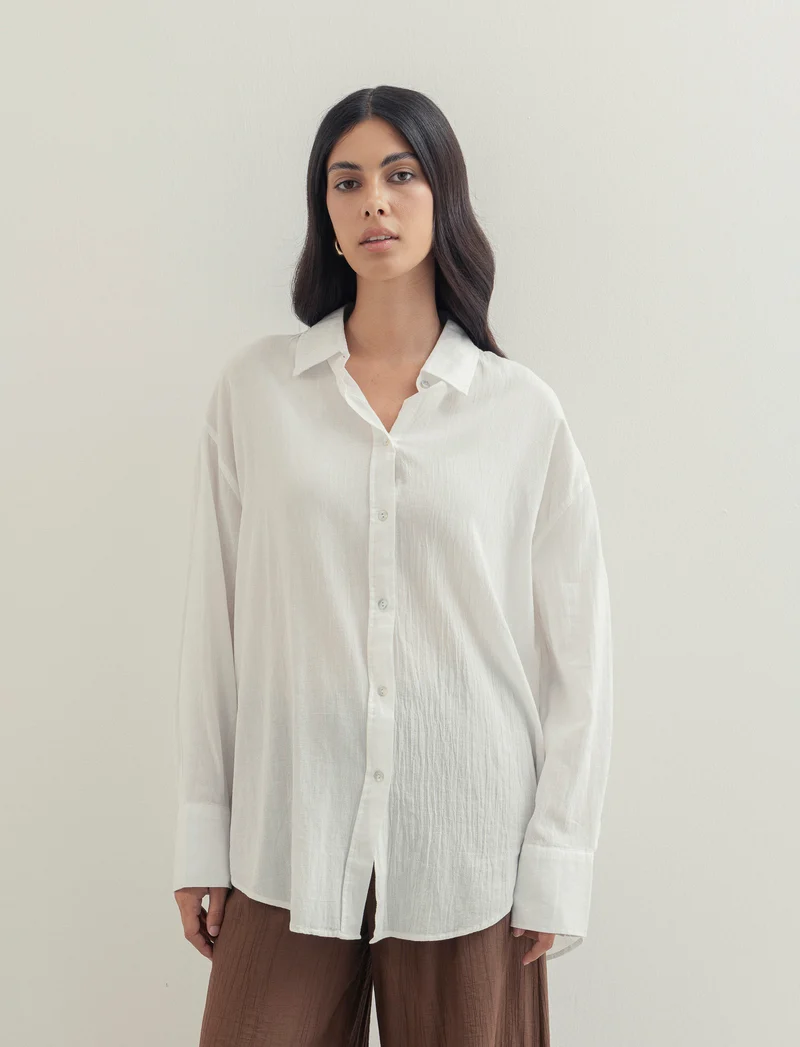 CAMCIA OVER - Bianco latte