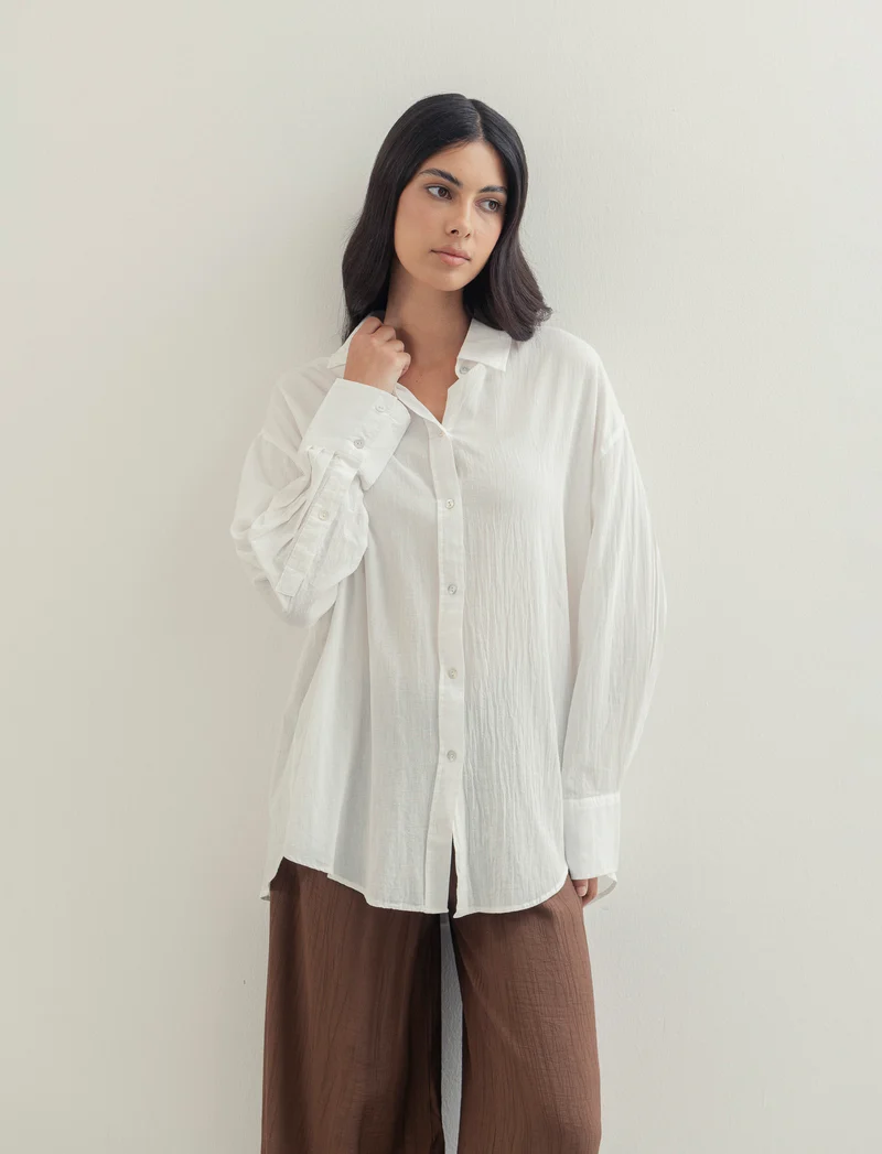 CAMCIA OVER - Bianco latte