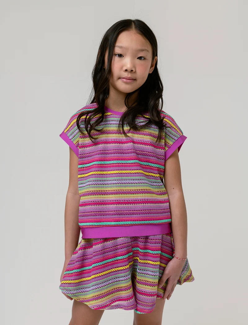 T-shirt colorata da bambina - Fuxia azalea