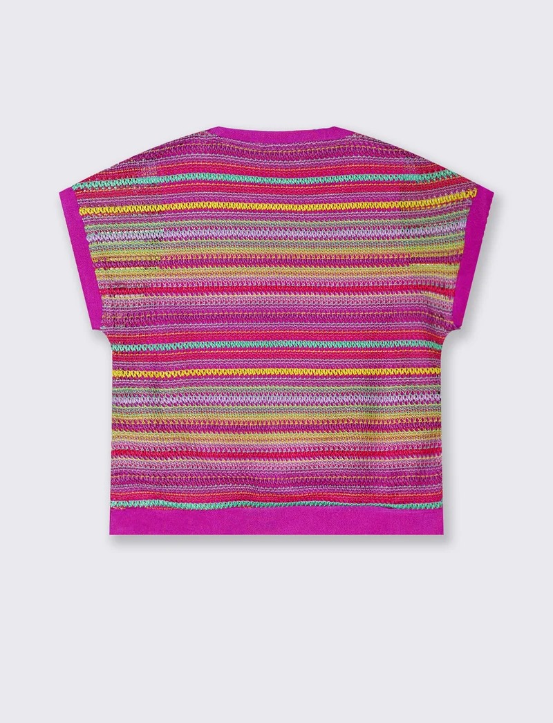 T-shirt colorata da bambina - Fuxia azalea