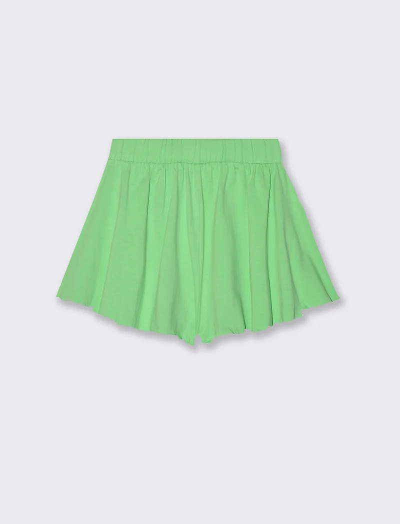 Shorts in cotone modello svasato da bambina - Verde mela