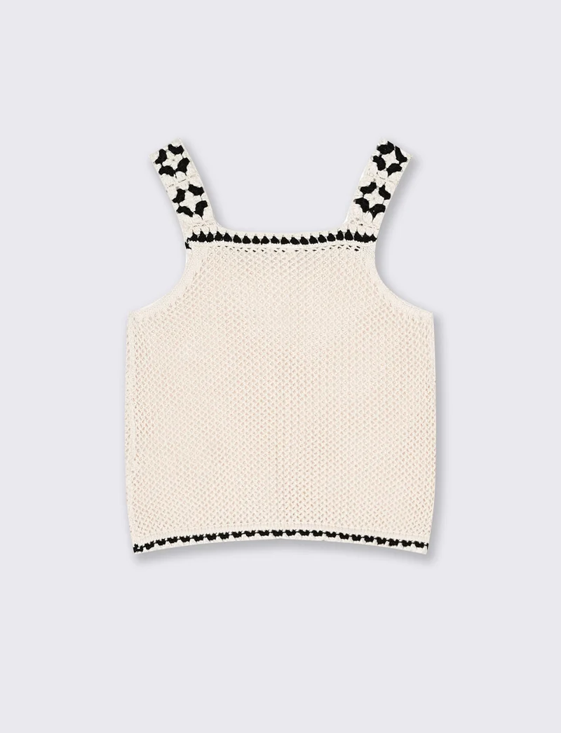 Top in maglia intrecciata da bambina - Beige