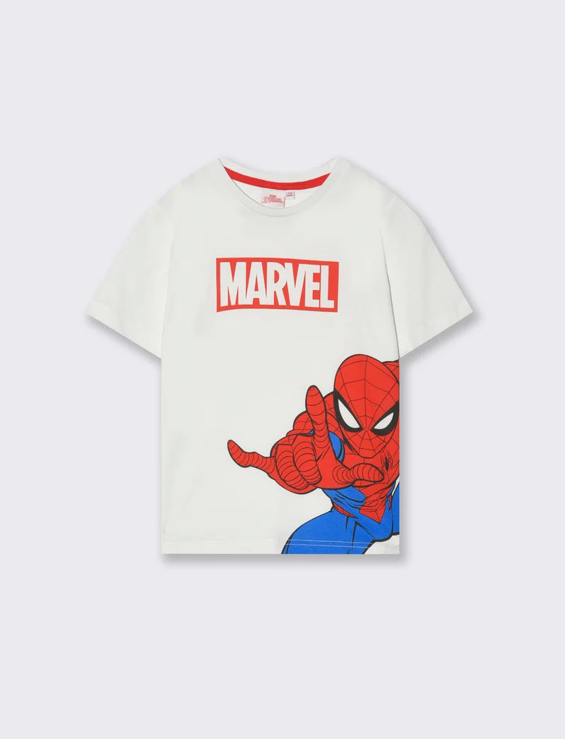 T-shirt stampata Marvel da bambino - Bianco