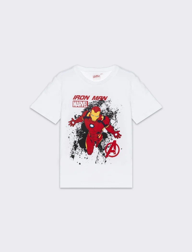 T-shirt con stamapa Marvel da bambino - Bianco