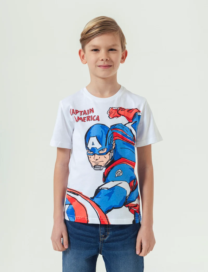 Maglietta con stampa Marvel da bambino - Bianco