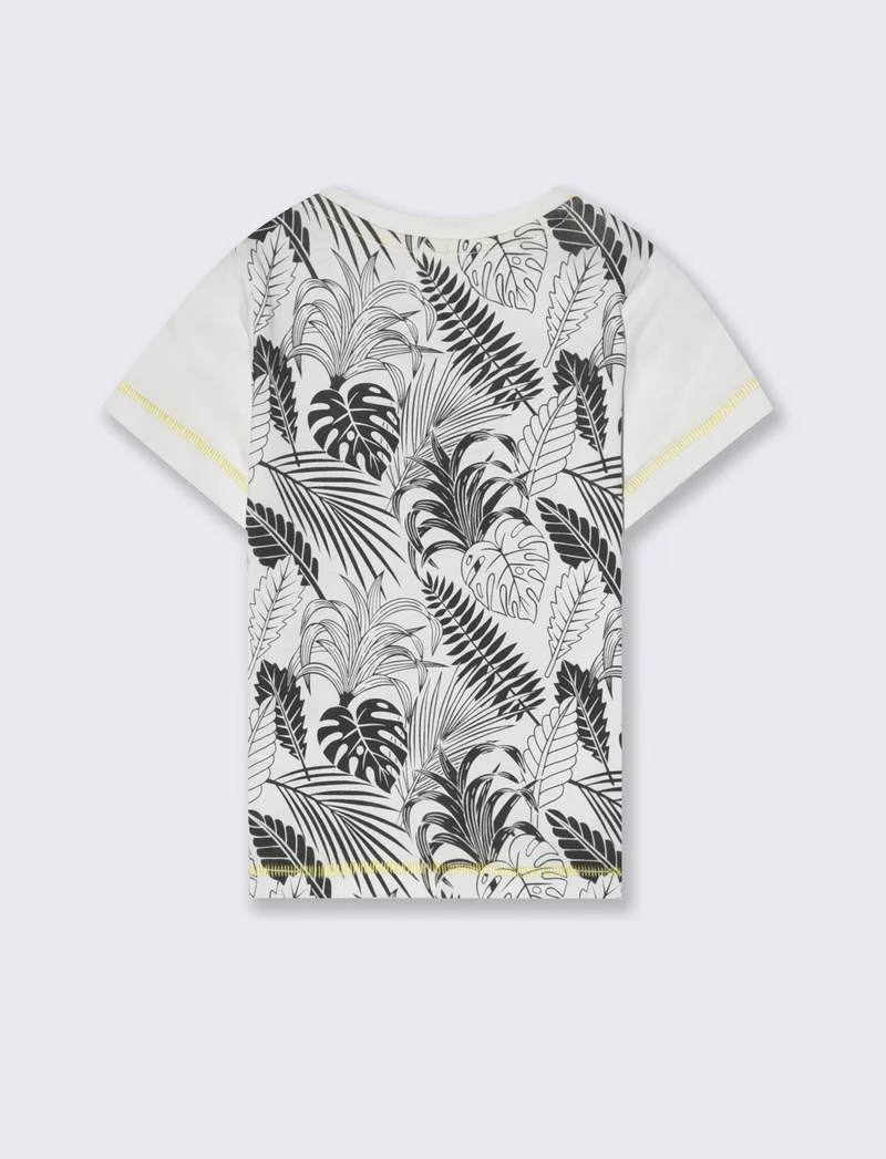 T-shirt stampa sfumata da neonato - Bianco