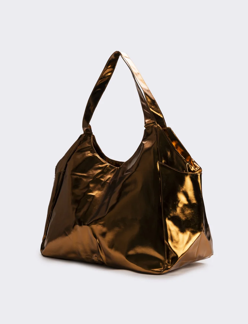 Borsa mare donna da spalla due manici - Bronzo