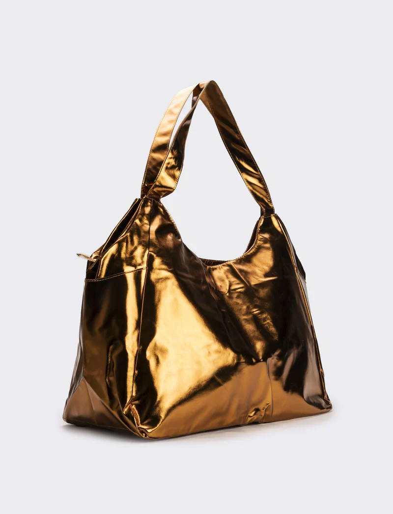 Borsa mare donna da spalla due manici - Bronzo