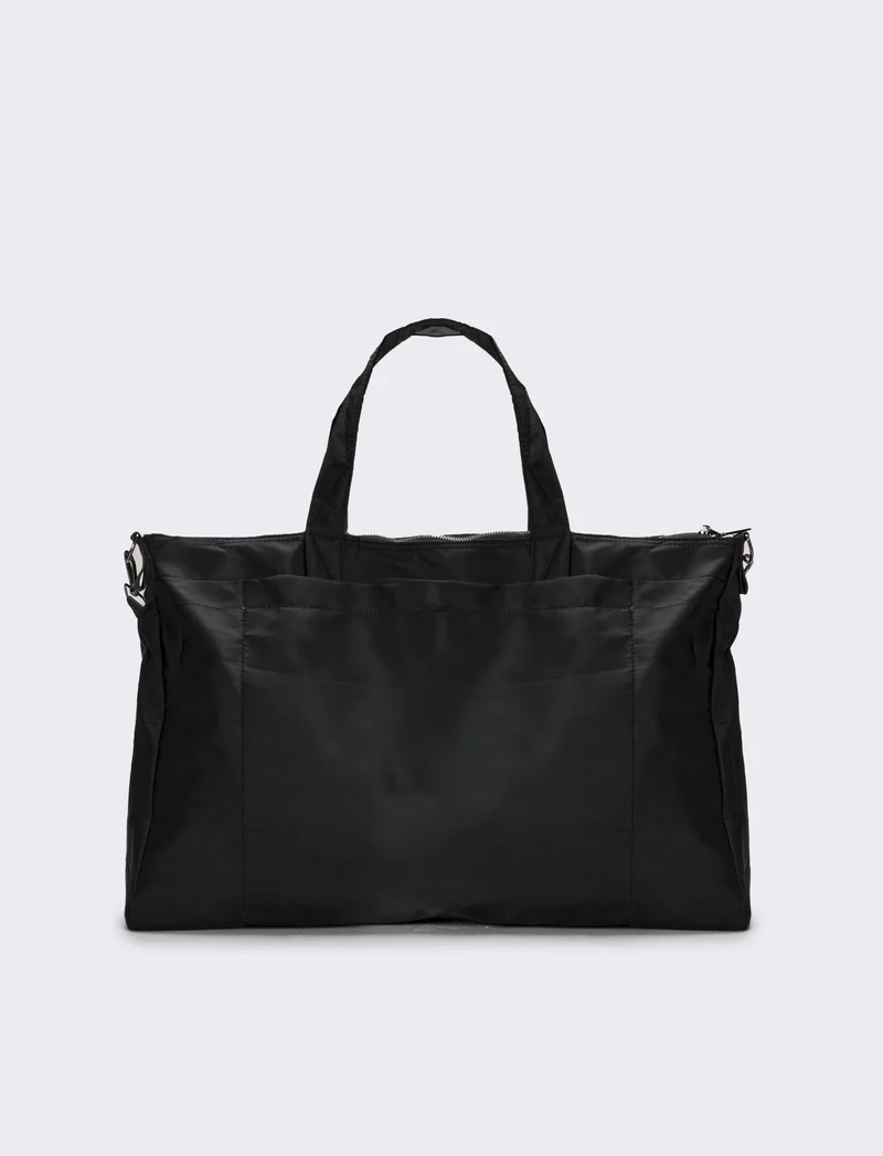 Borsone uomo in nylon - Nero