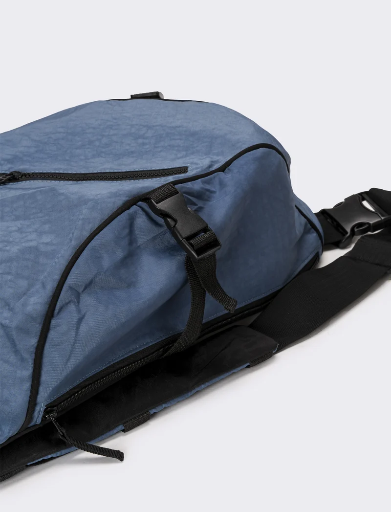 Borsa uomo monospalla grande in nylon - Denim