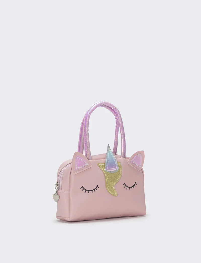 Borsa bauletto bambina unicorno con glitter - Rosa