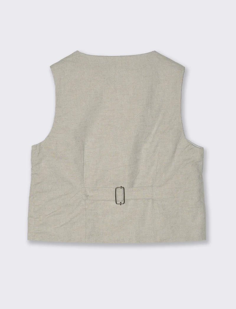 Gilet in lino da bambino - Beige