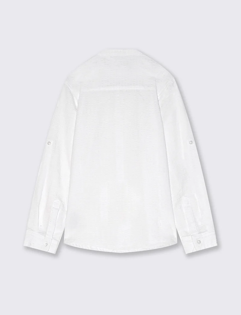 Camicia in cotone goffrato da bambino - Bianco sporco