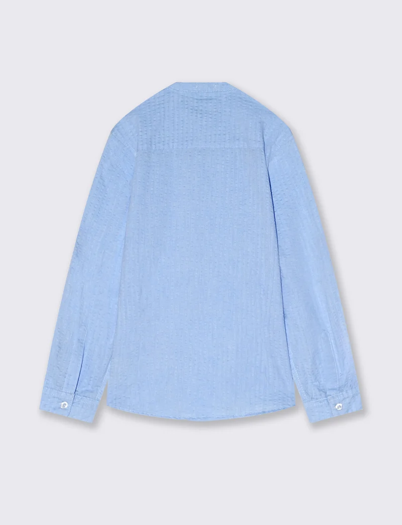 Camicia in cotone goffrato da bambino - Celeste