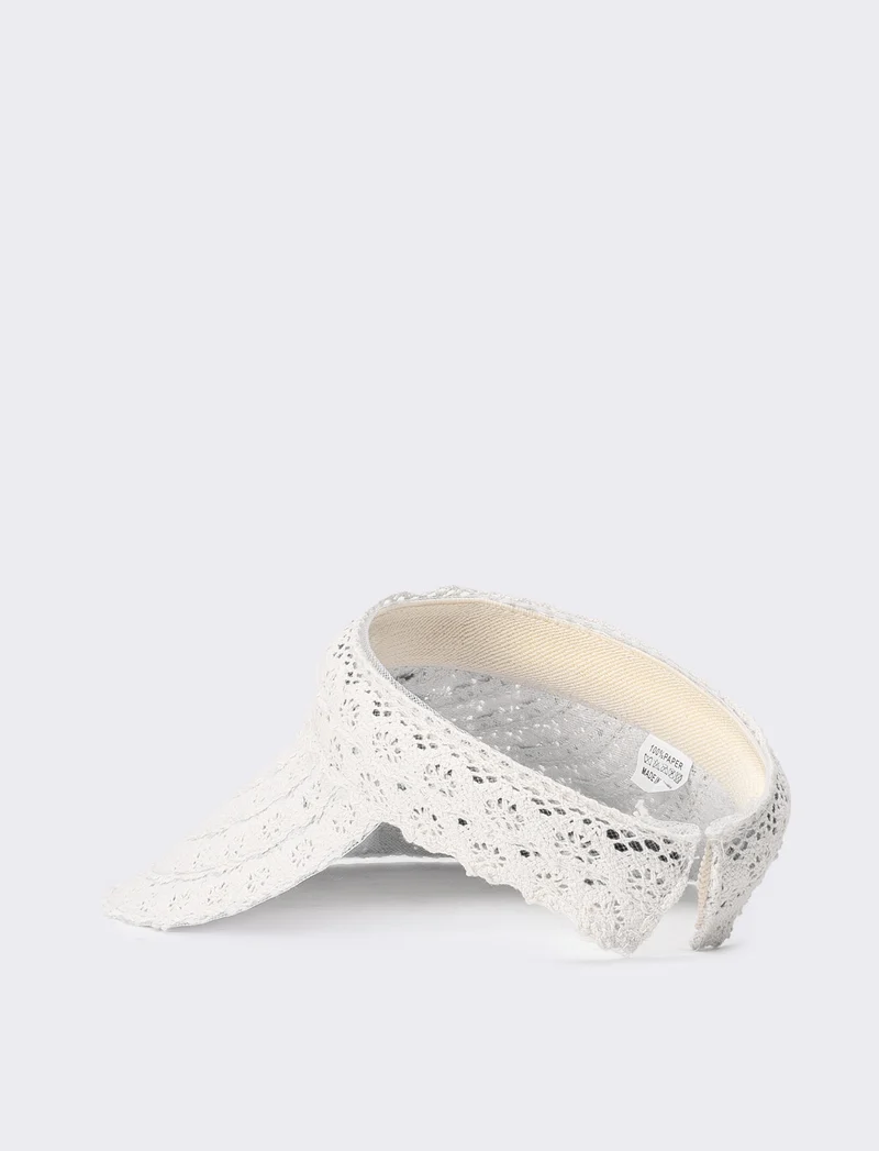 Cappello bambina visiera con passamaneria - Bianco