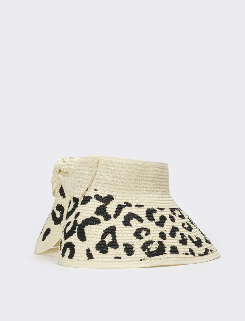 Cappello donna visiera leopardo - Bianco