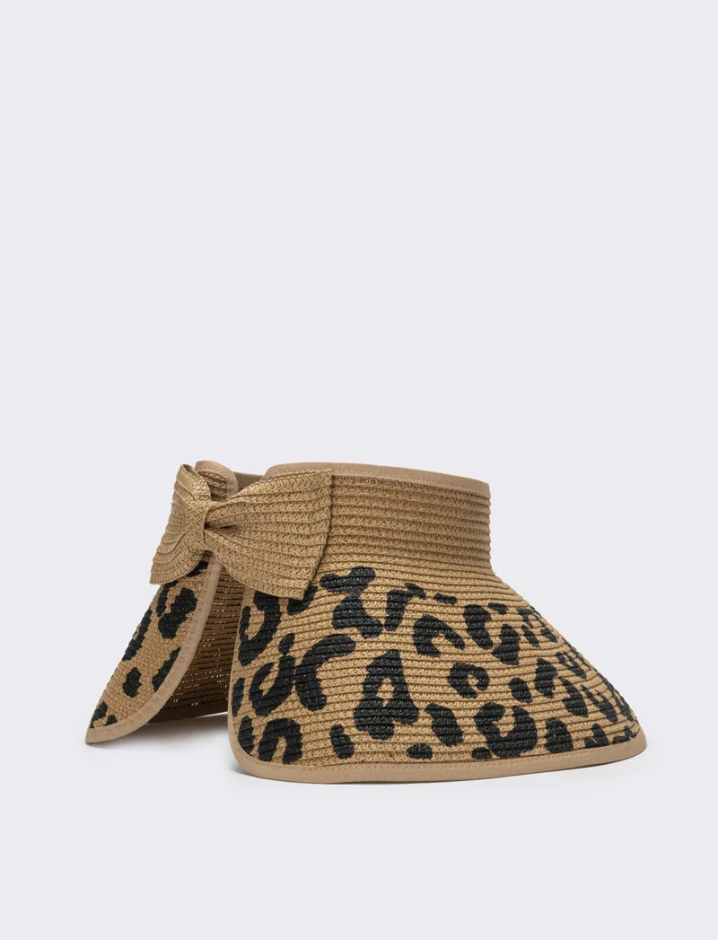 Cappello donna visiera leopardo - Beige