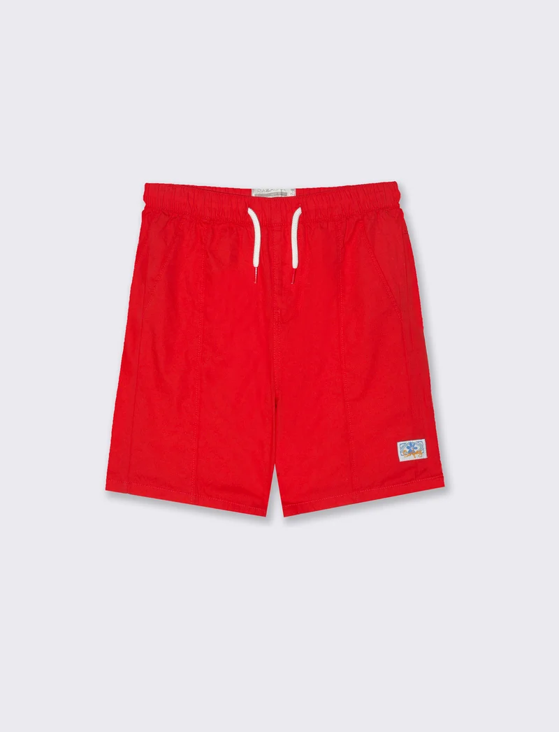 Bermuda in cotone tinta unita da bambino - Rosso