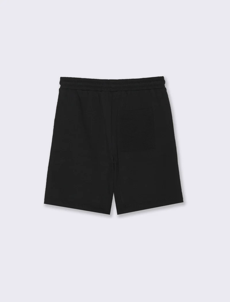 Bermuda in felpa lavorata da bambino - Nero