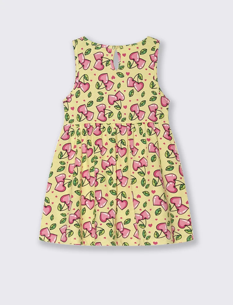Abito stampato da neonata - Giallo limone