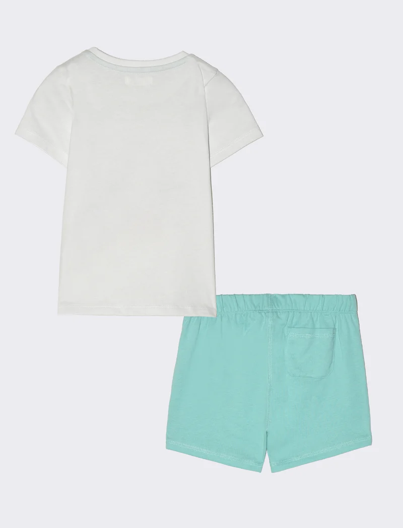 Completo maglietta e shorts da neonato - Bianco