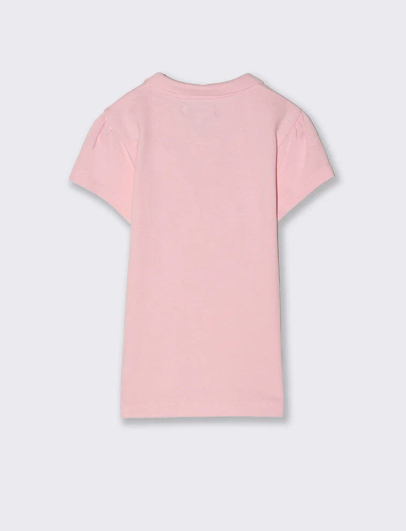 Polo in piquet da bambina - Rosa