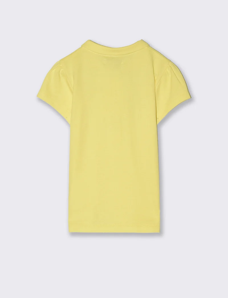 Polo in piquet da bambina - Giallo limone