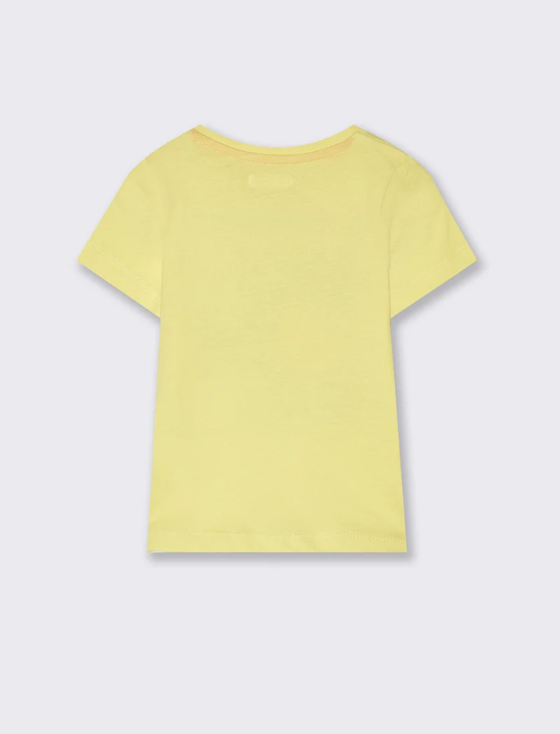 T shirt girocollo con stampa da neonato - Giallo limone