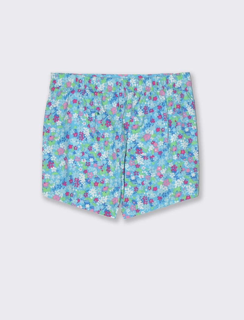 Short in popeline da bambina - Turchese