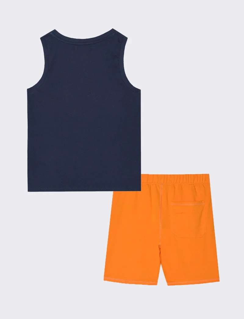 Set due pezzi con canotta da bambino - Blu