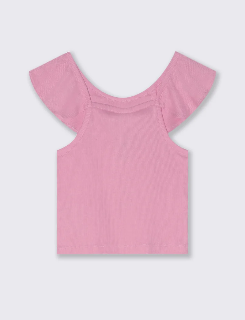 Top rouches. da bambina - Rosa