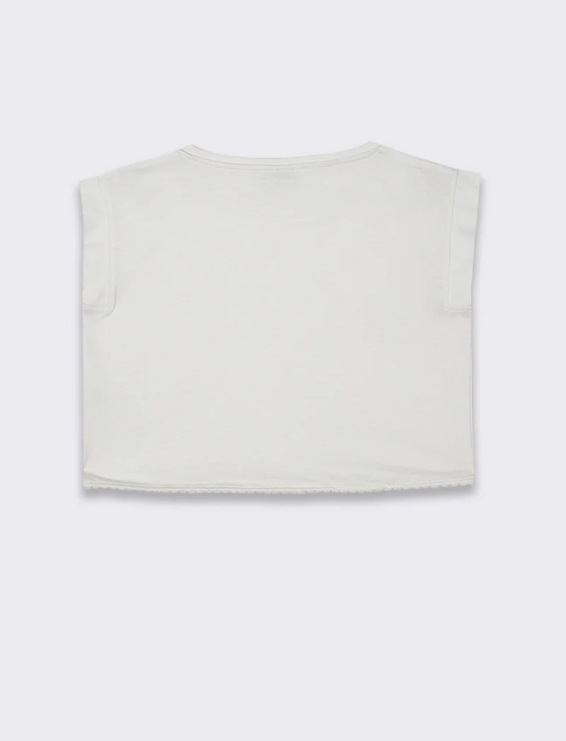 T-shirt in cotone da bambina - Bianco