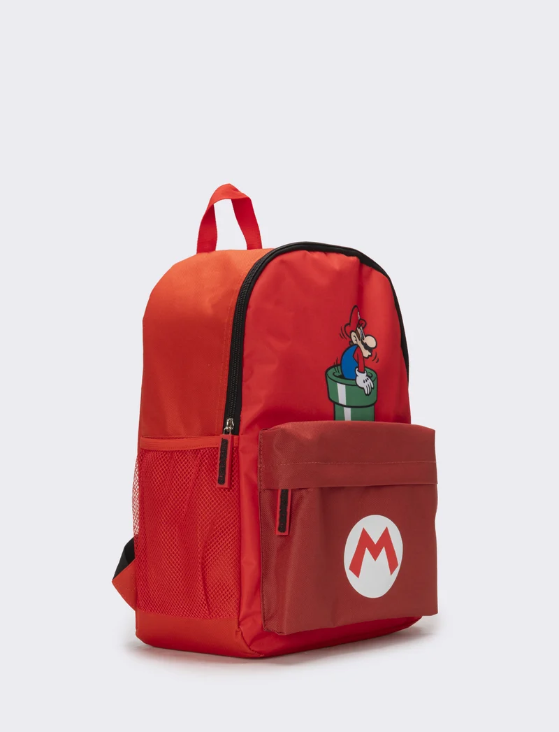 Zaino bambino con tasca avanti super mario bros - Rosso