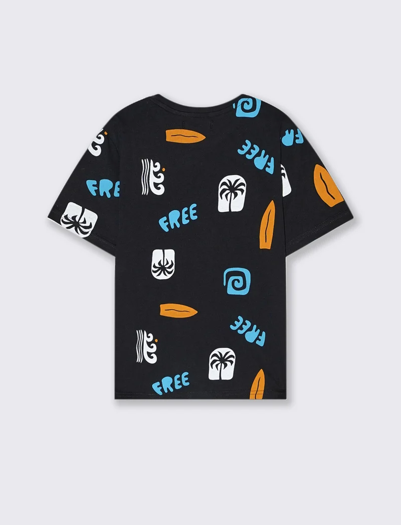 T- shirt stampata da bambino - Nero