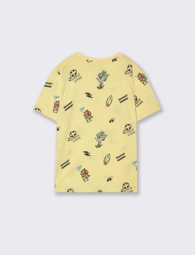 T- shirt stampata da bambino - Giallo