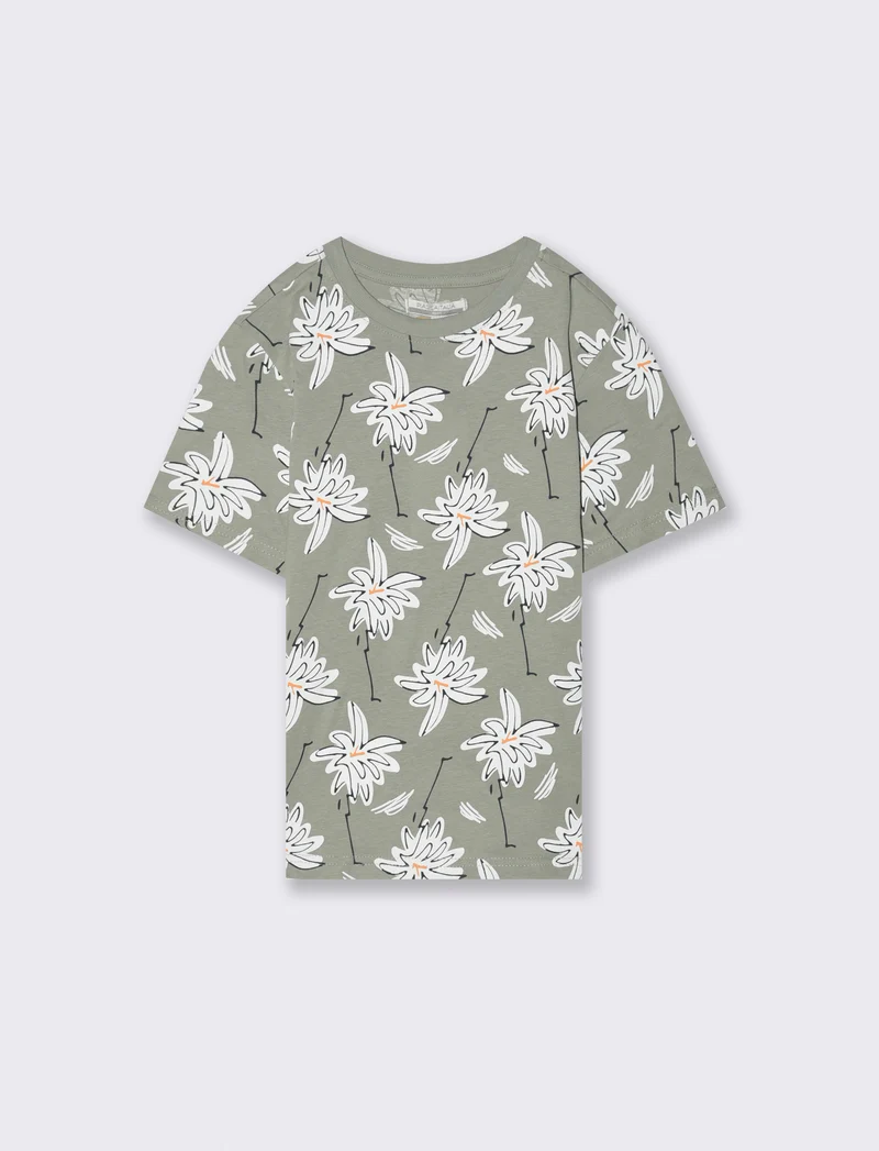T- shirt stampata da bambino - Verde salvia