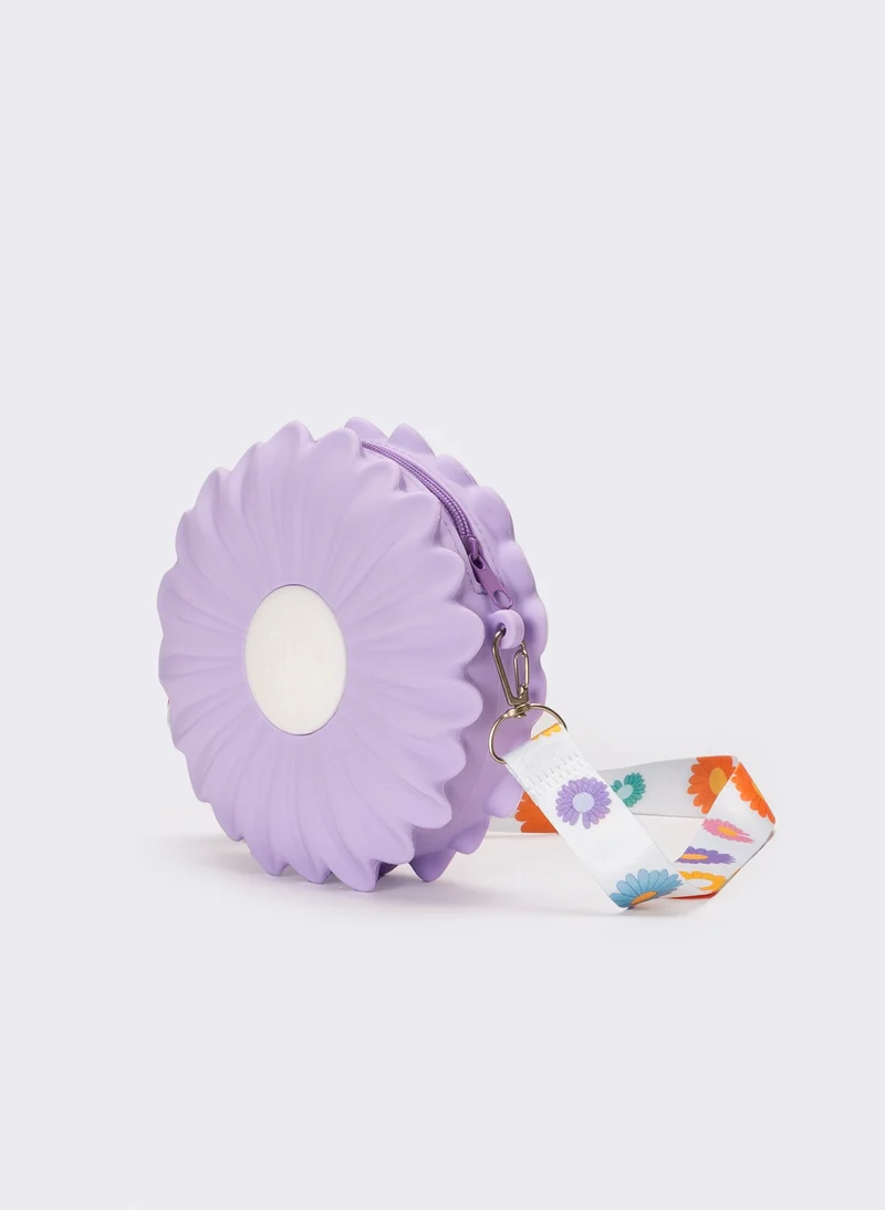 Borsetta bambina soft con fiore e tracolla - Lilla
