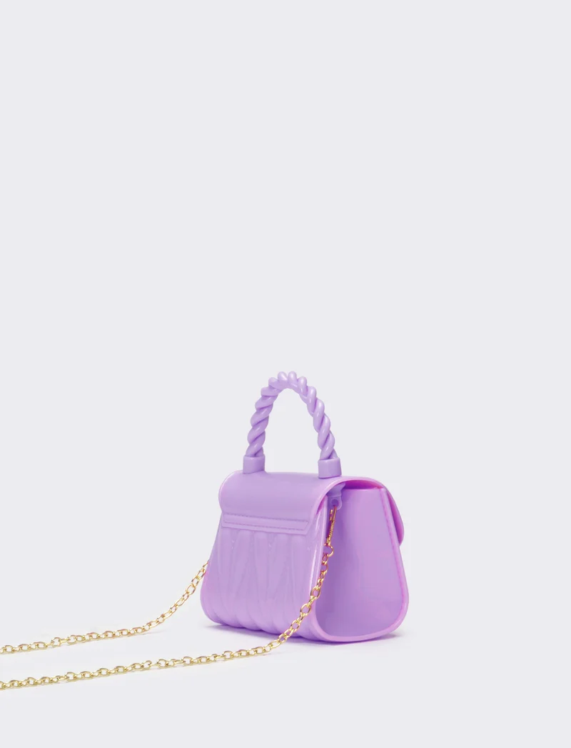Borsa bambina con patta e chiusura cuore - Lilla
