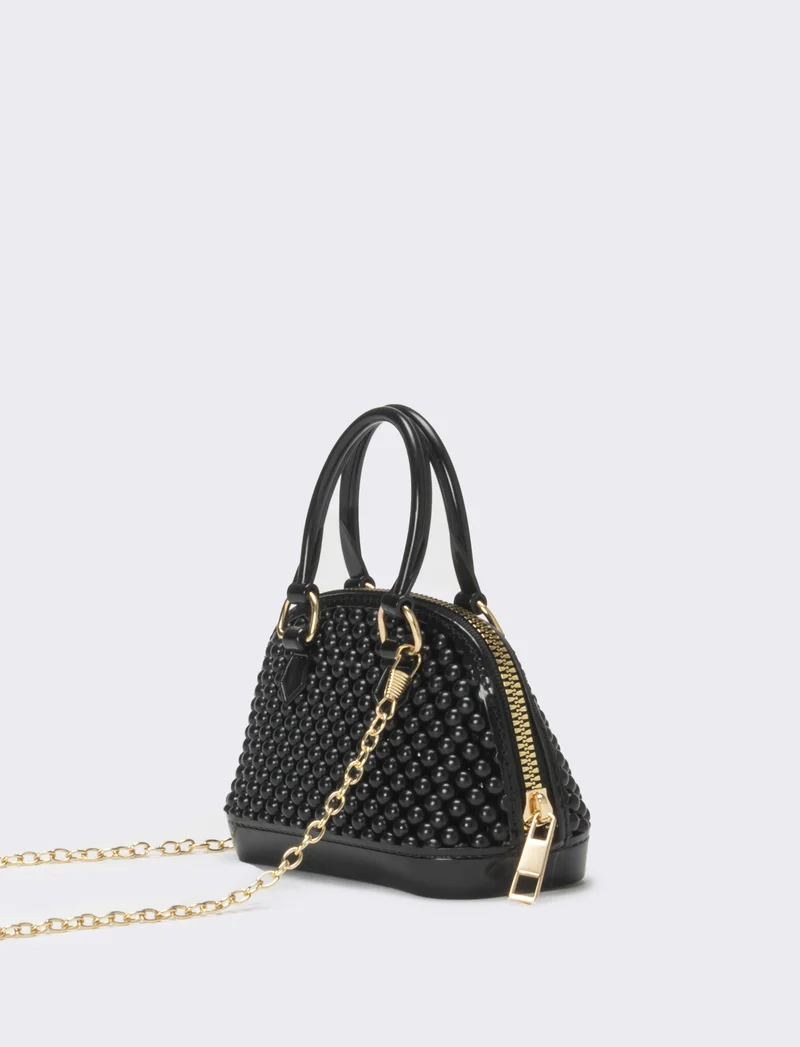 Bauletto bambina con bolle in pvc - Nero