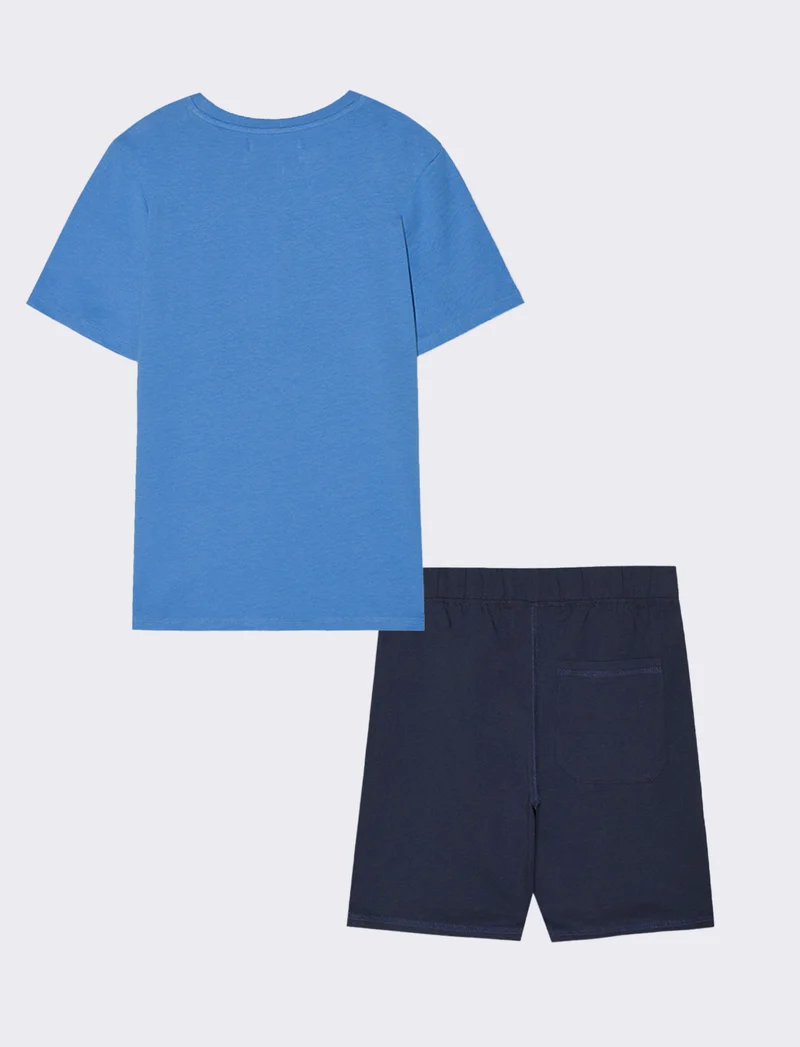 Set due pezzi mezza manica bambino - Blu cobalto