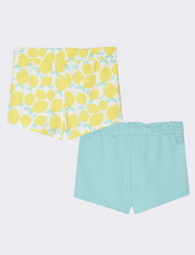 Short in felpa 2 pack da bambina - Verde acqua