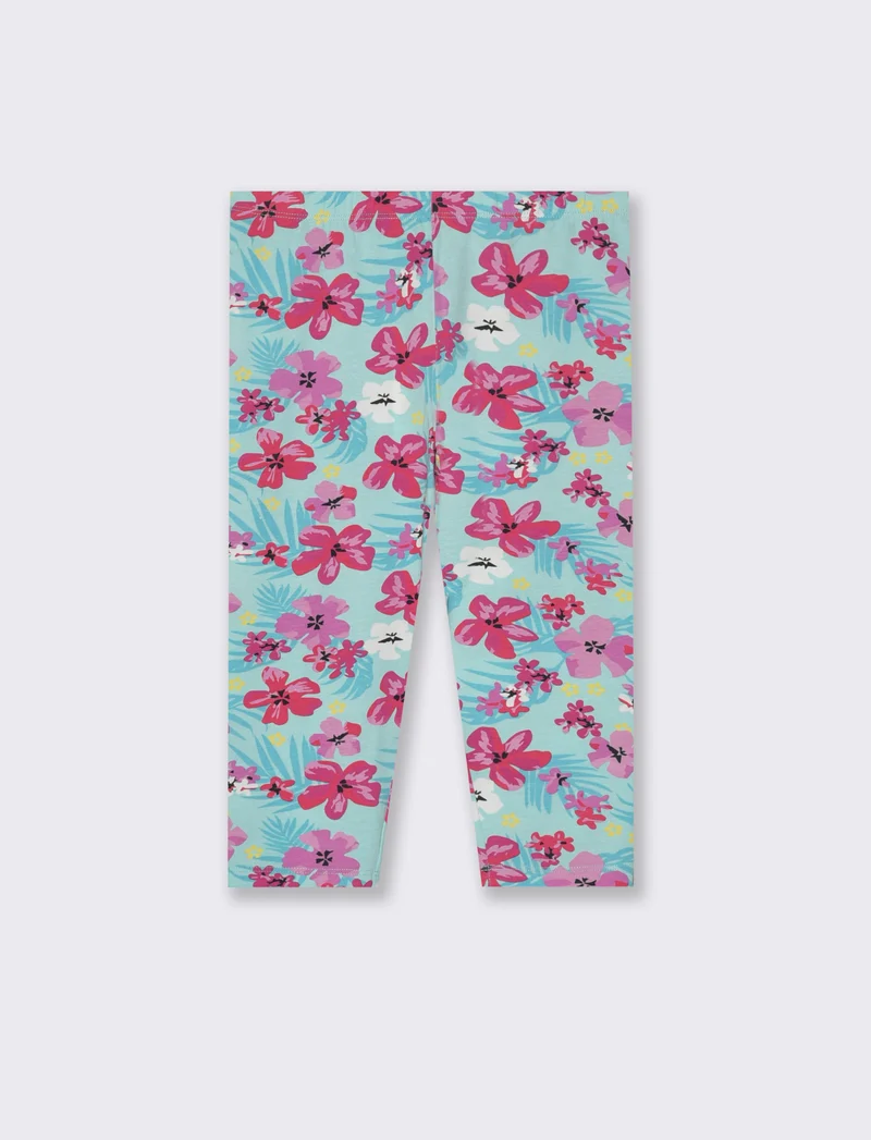 Leggings in cotone vestibilità 3/4 da bambina - Fantasia