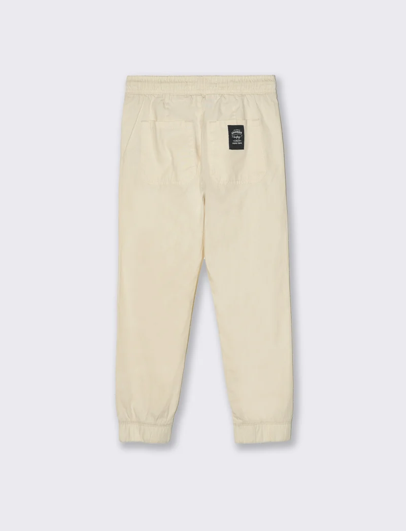 Pantalone in cotone modello cargo da bambino - Beige