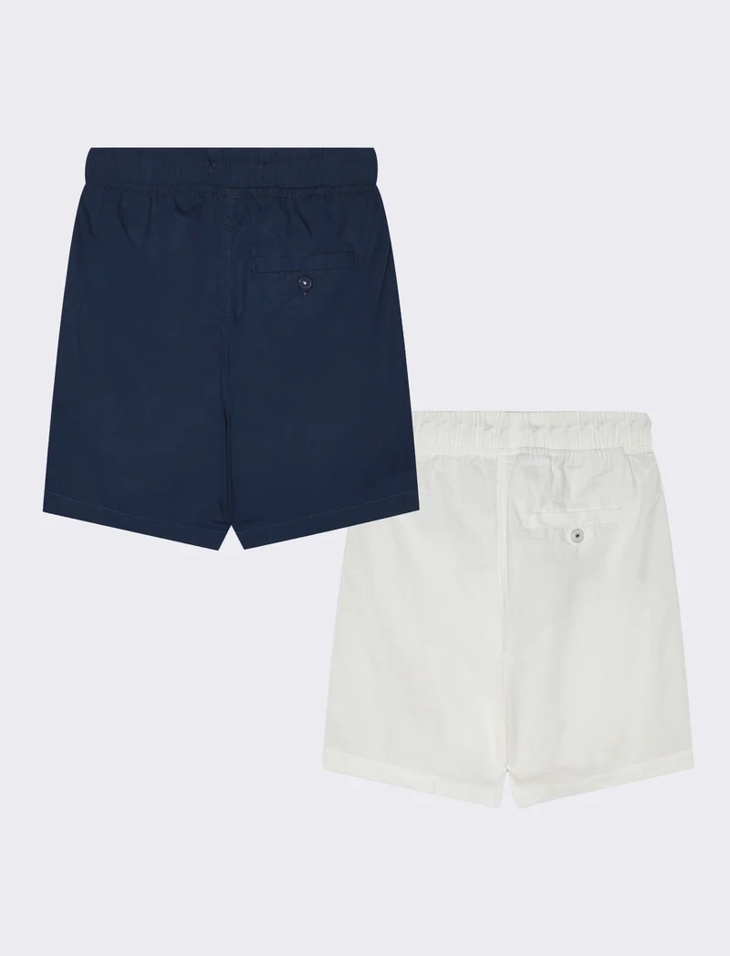 Bermuda in cotone 2 pack da bambino - Bianco