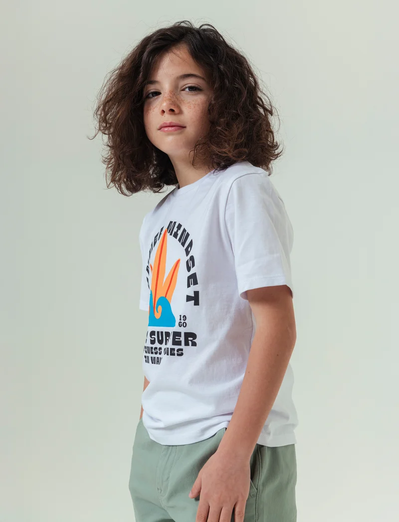 T-shirt con stampa summer da bambino - Bianco